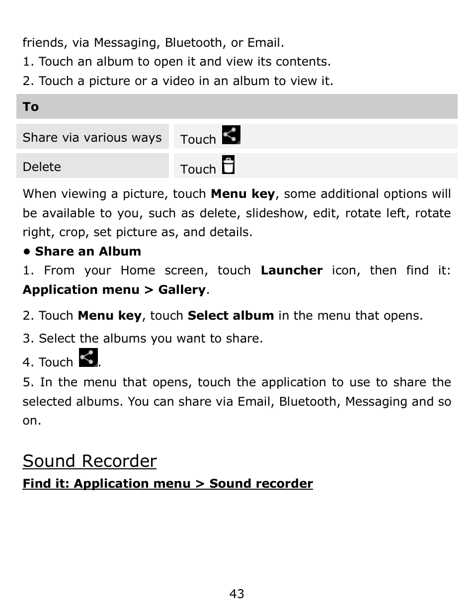 Sound recorder | Verykool s6001 User Manual | Page 43 / 72