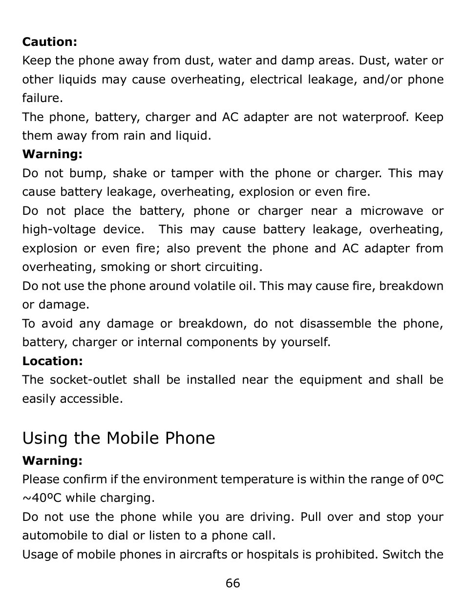 Using the mobile phone | Verykool s6001 User Manual | Page 66 / 72