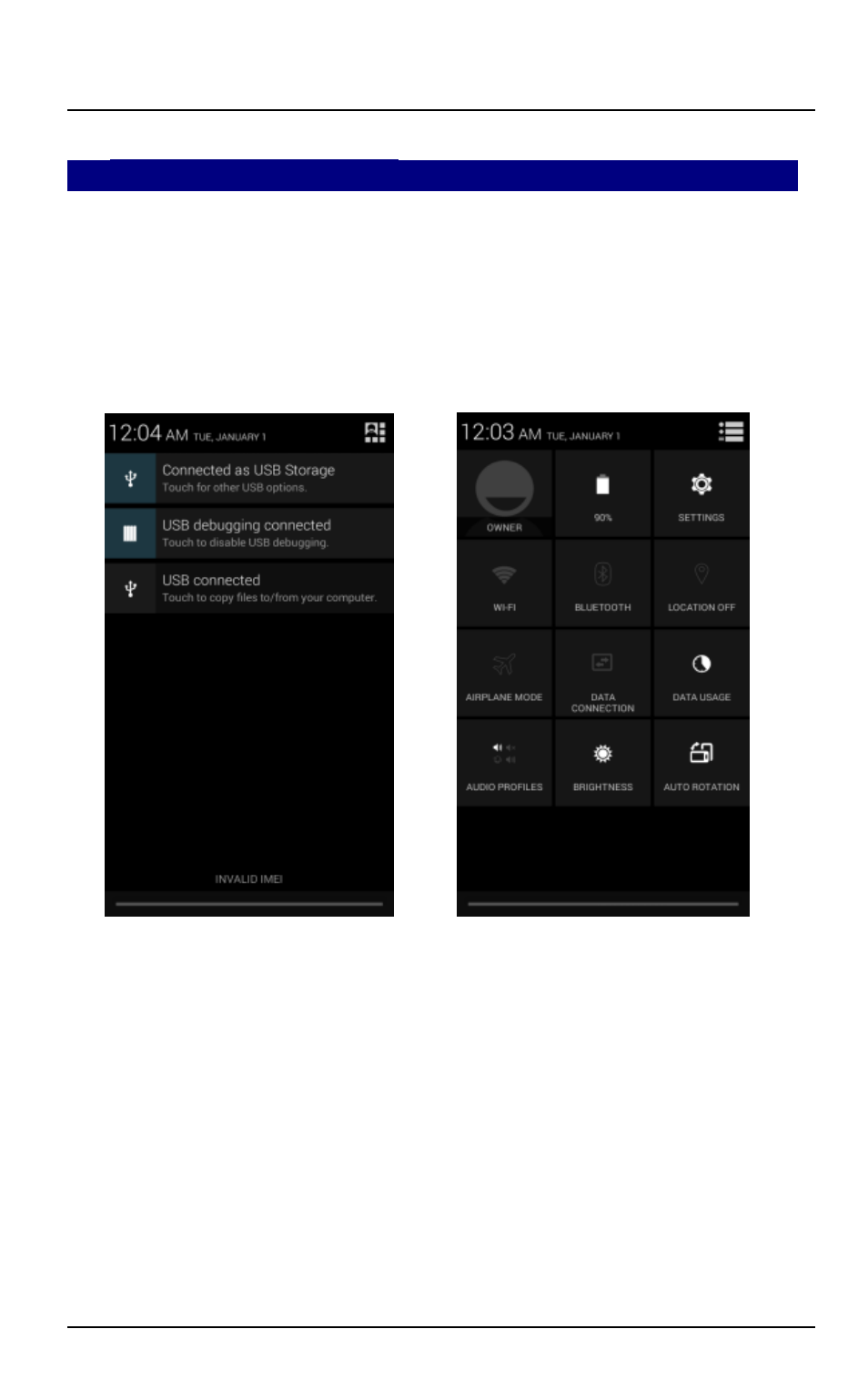 Managing notifications, Open the notifications panel, Respond to notifications | Close notifications panel | Verykool s5016 User Manual | Page 32 / 58