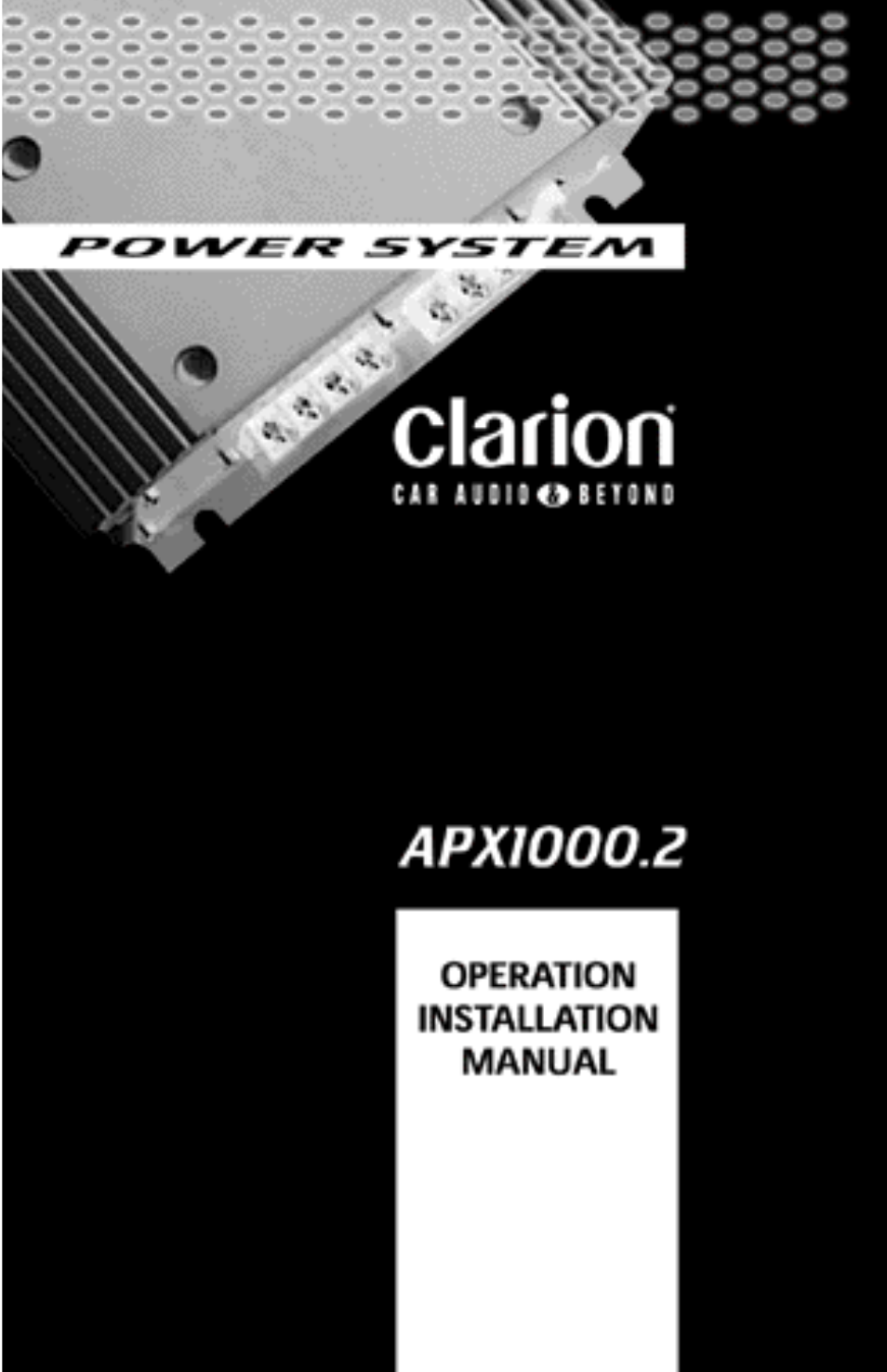 Clarion APX1000.2 User Manual | 16 pages