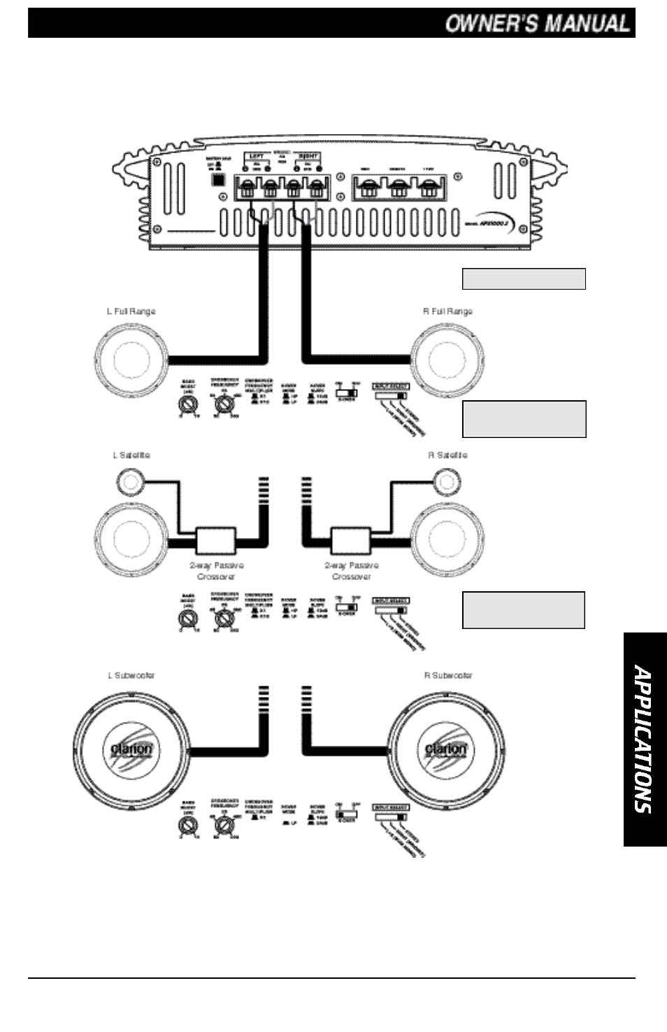 Set input select switch to stereo) | Clarion APX1000.2 User Manual | Page 7 / 16