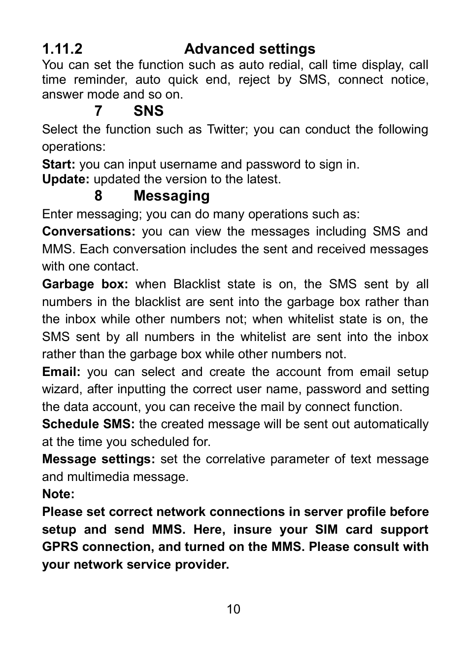 2 advanced settings | Verykool R25 User Manual | Page 14 / 21