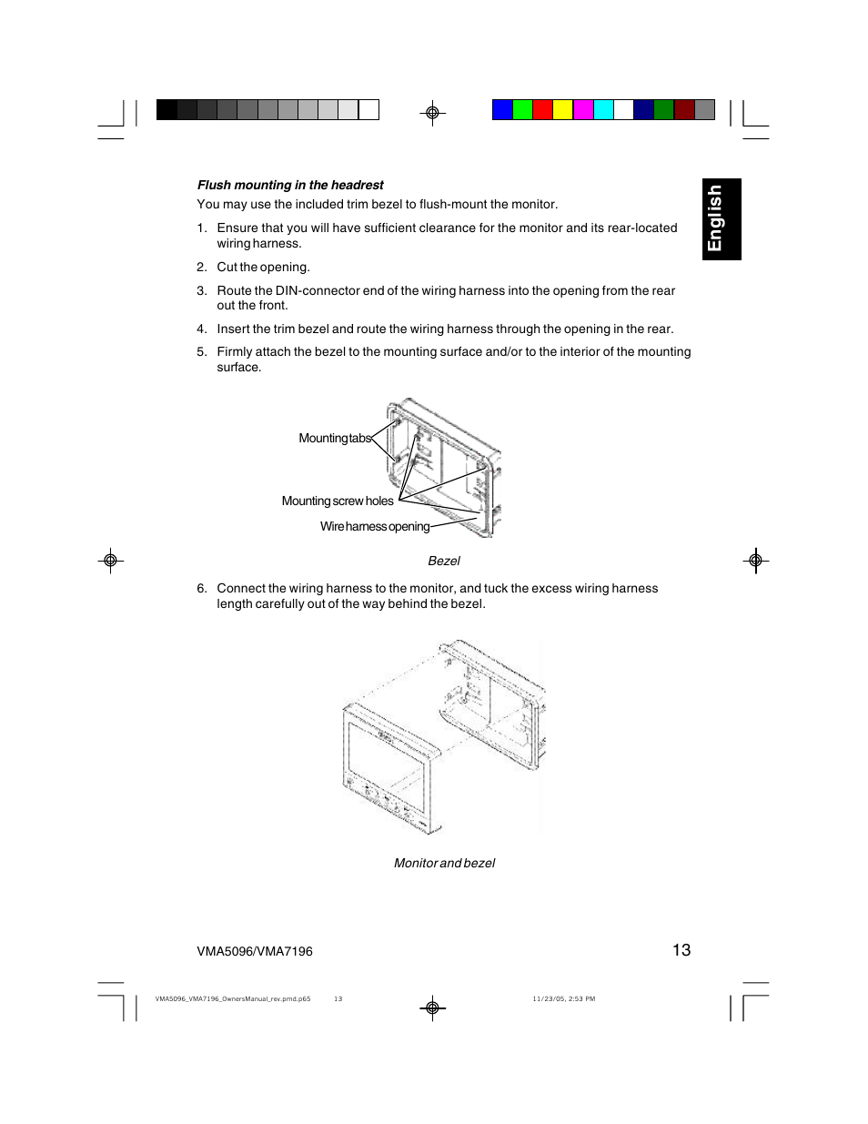 Eng li s h | Clarion VMA7196 User Manual | Page 13 / 20