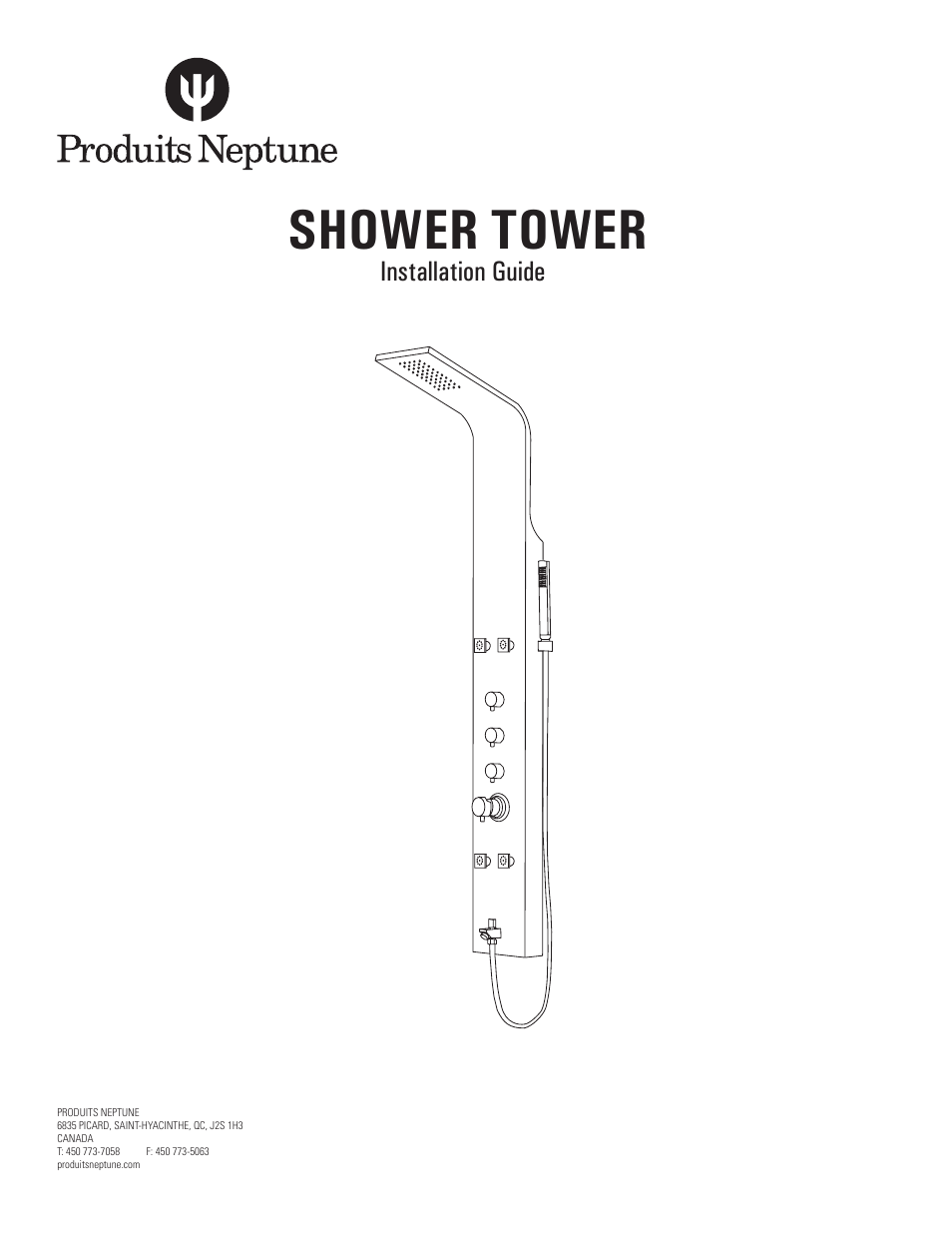 Produits Neptune SHOWER TOWER User Manual | 7 pages