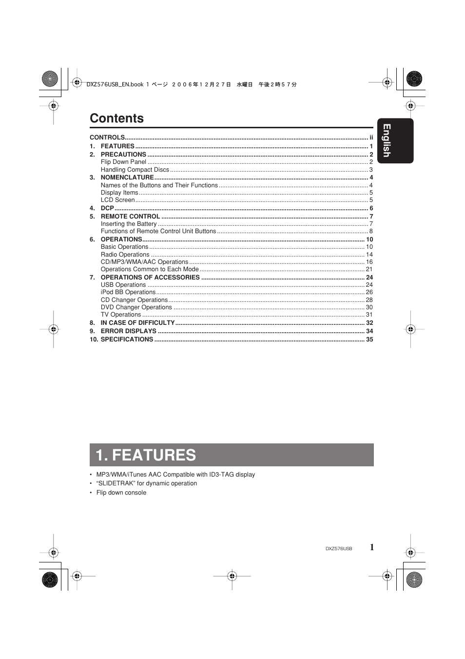 Clarion DXZ576USB User Manual | Page 3 / 38