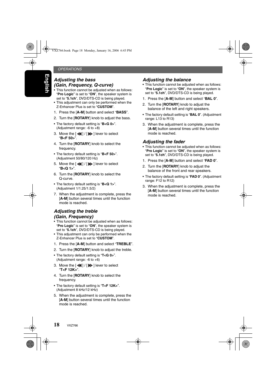 English | Clarion VXZ766 User Manual | Page 18 / 51