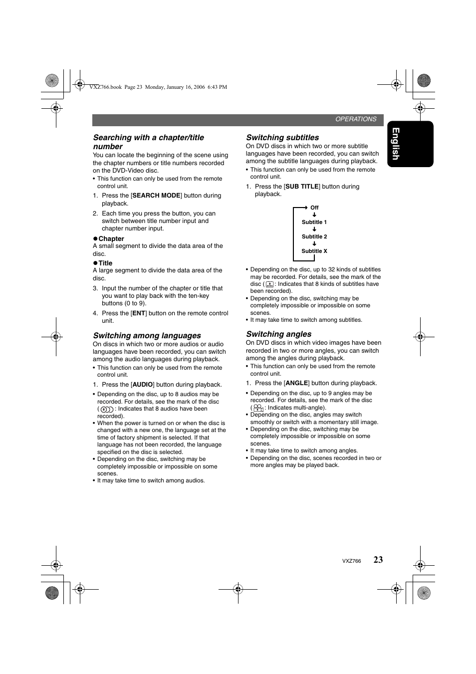 English | Clarion VXZ766 User Manual | Page 23 / 51