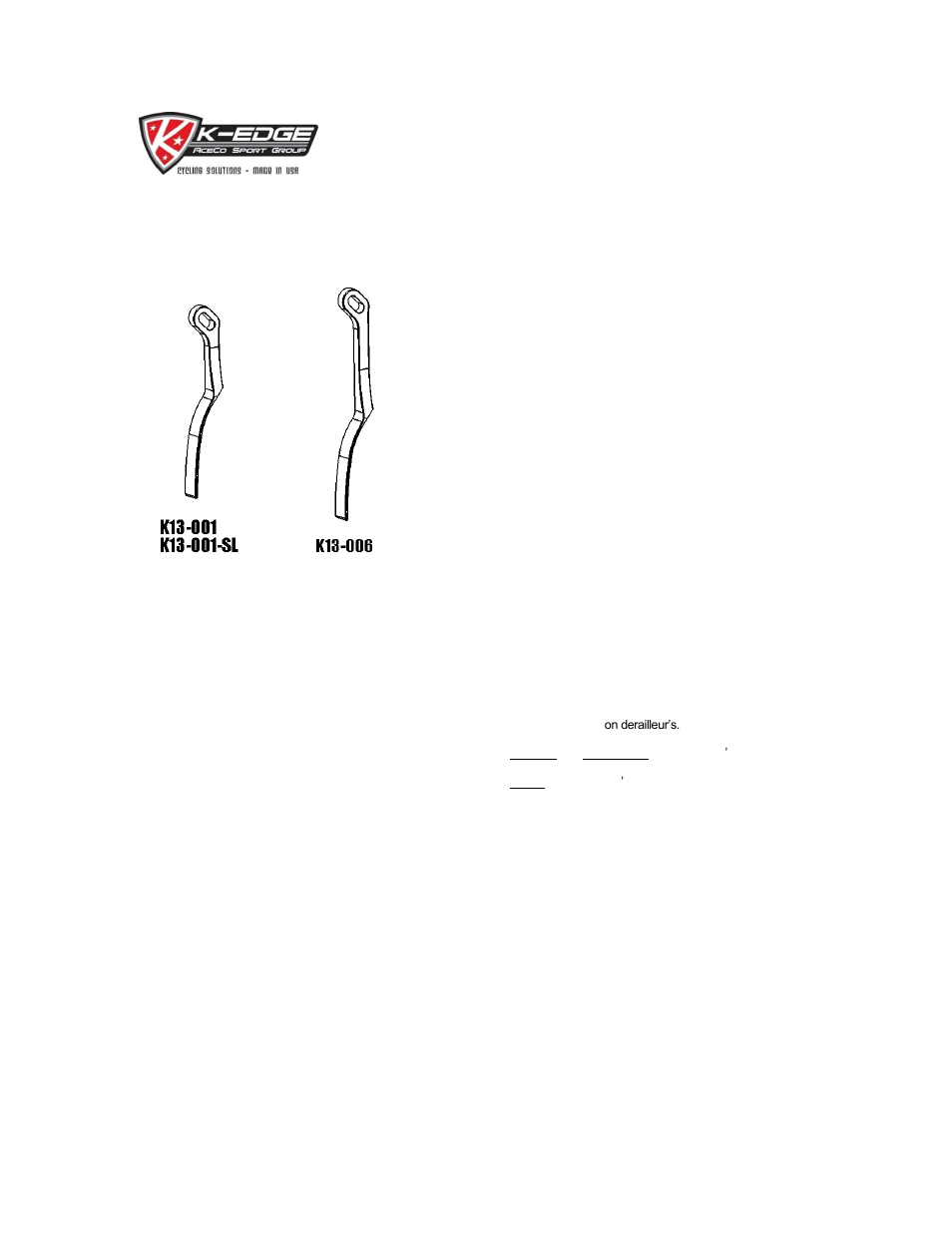K-Edge K13-001 User Manual | 4 pages