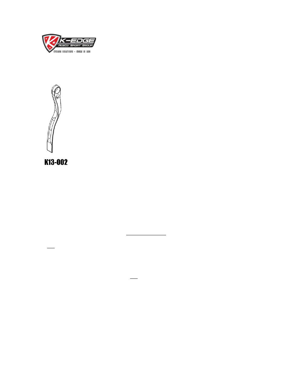 K-Edge K13-002 User Manual | 5 pages
