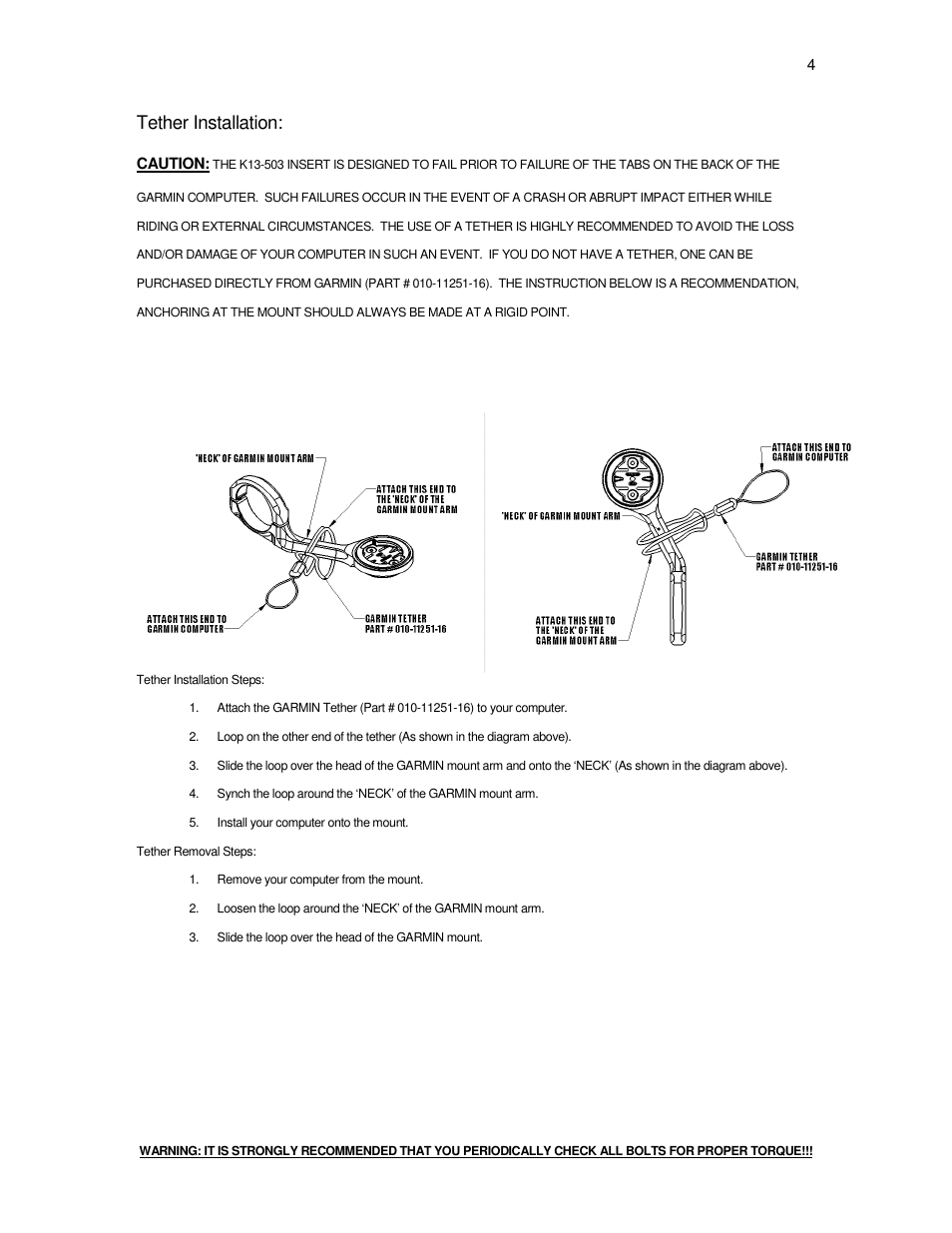 Tether installation | K-Edge K13-500-[color] User Manual | Page 4 / 5
