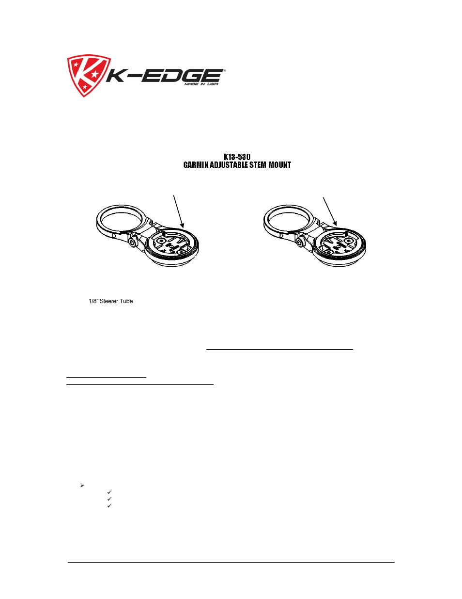 K-Edge K13-530-[color] User Manual | 4 pages