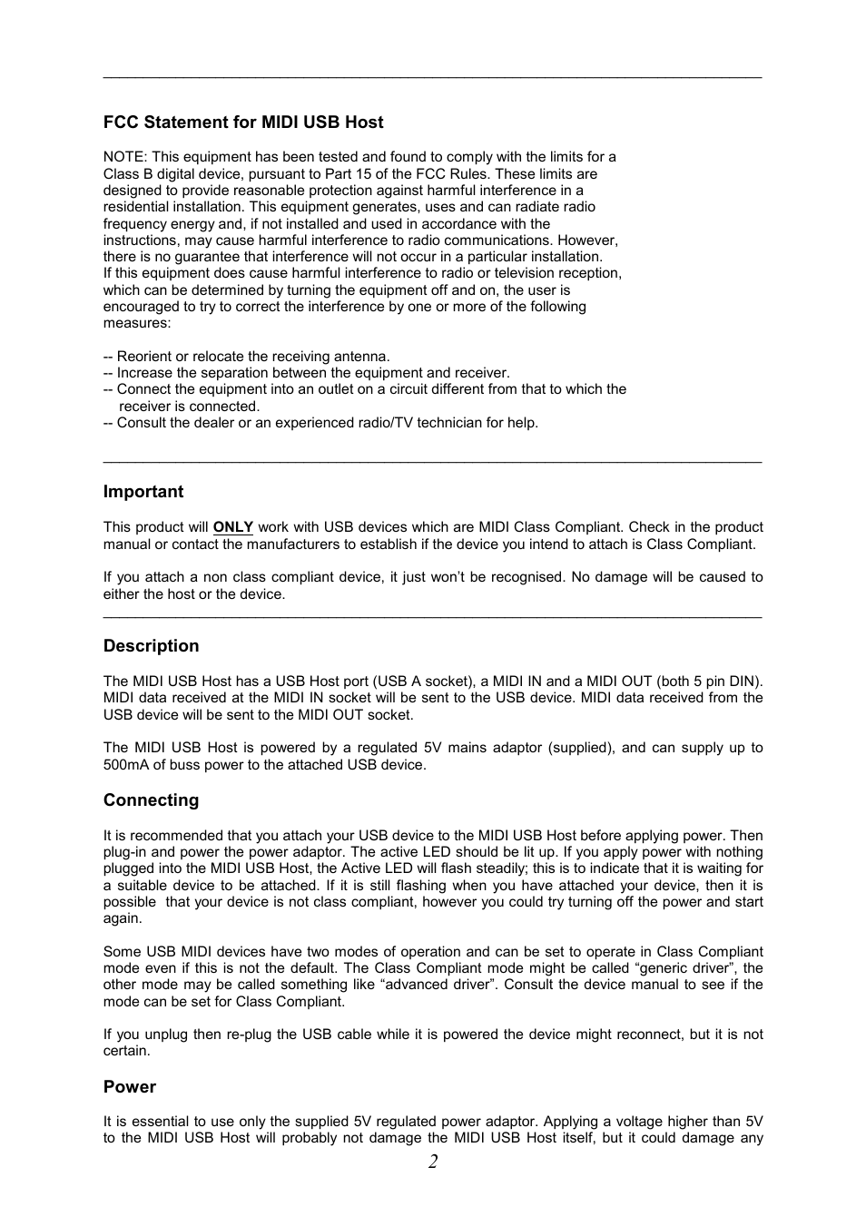 Kenton MIDI USB HOST User Manual | Page 2 / 4