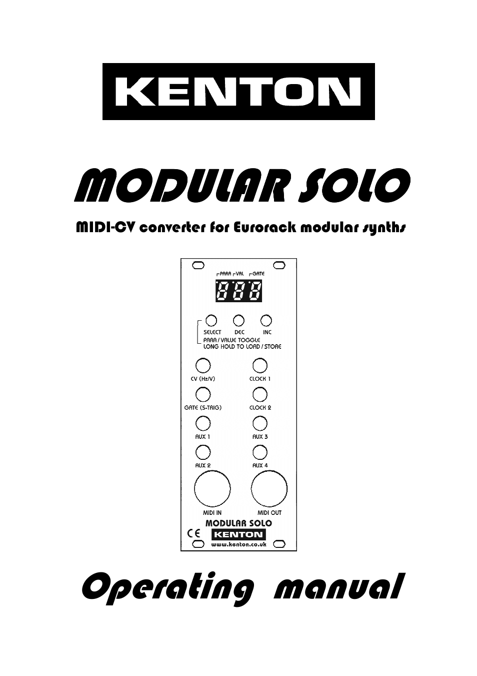 Kenton Modular Solo User Manual | 24 pages