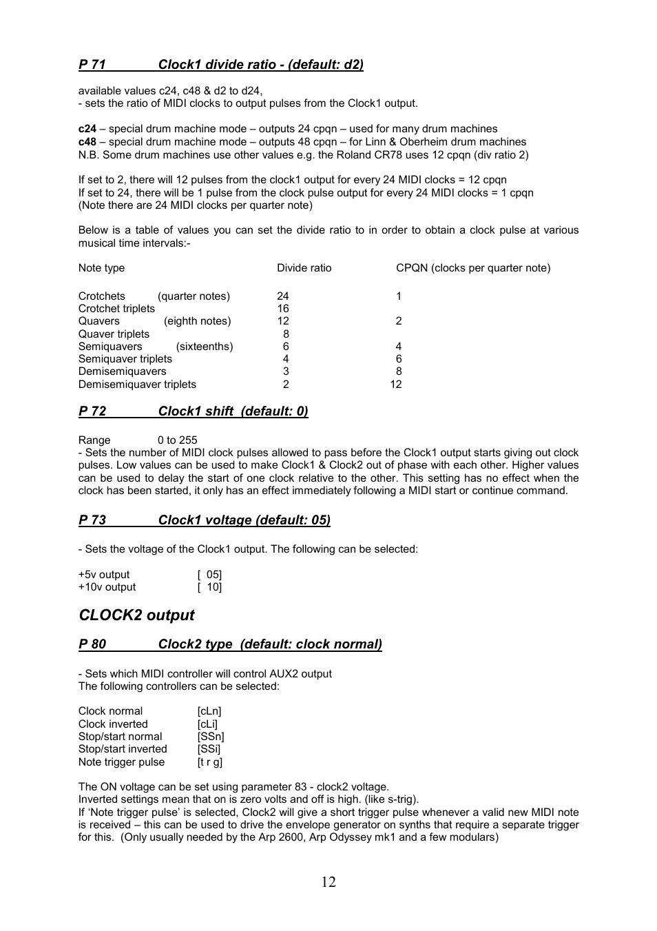 Clock2 output | Kenton Modular Solo User Manual | Page 12 / 24