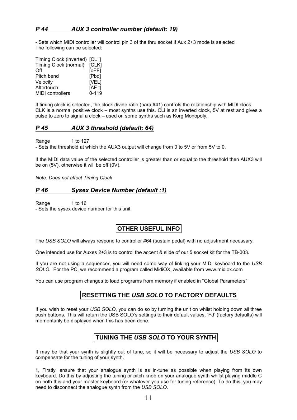 Kenton USB-Solo User Manual | Page 11 / 20