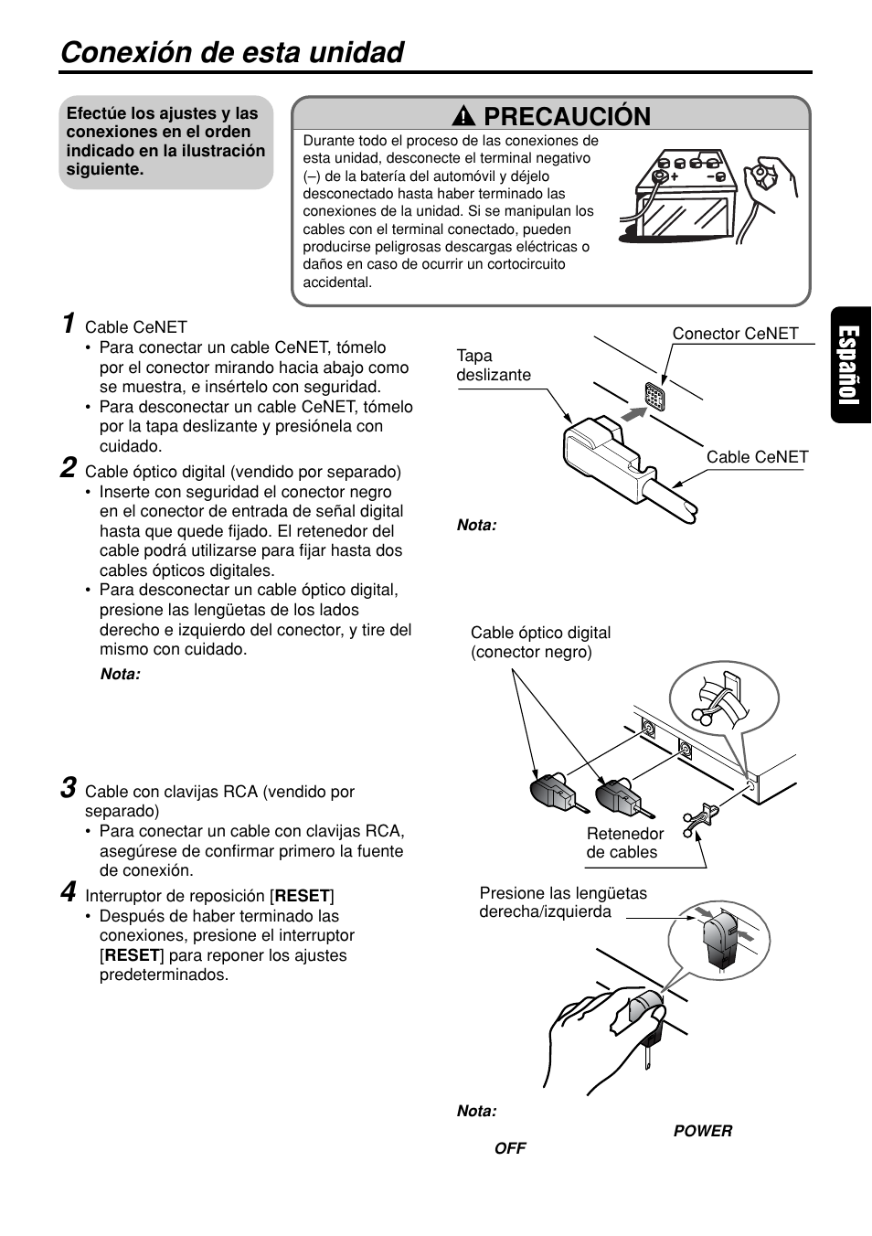 Conexión de esta unidad, Precaución | Clarion DVH940N User Manual | Page 45 / 65