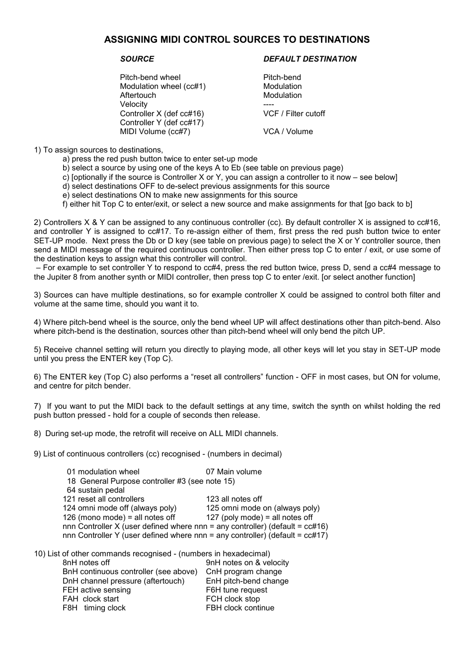 Assigning midi control sources to destinations | Kenton Jupiter 8 (from August 06) User Manual | Page 3 / 4