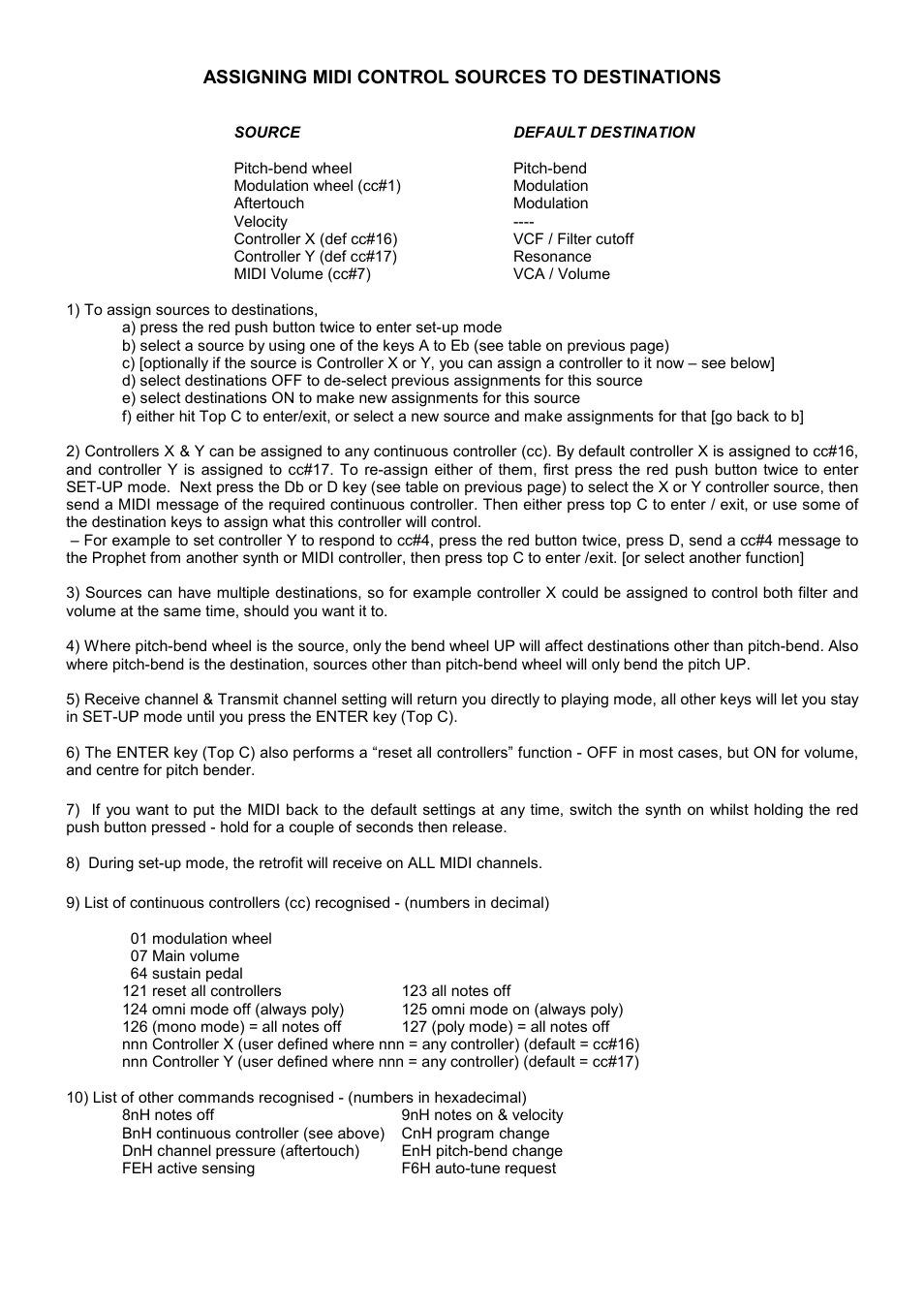 Assigning midi control sources to destinations | Kenton Prophet V (after Feb 05) User Manual | Page 3 / 4