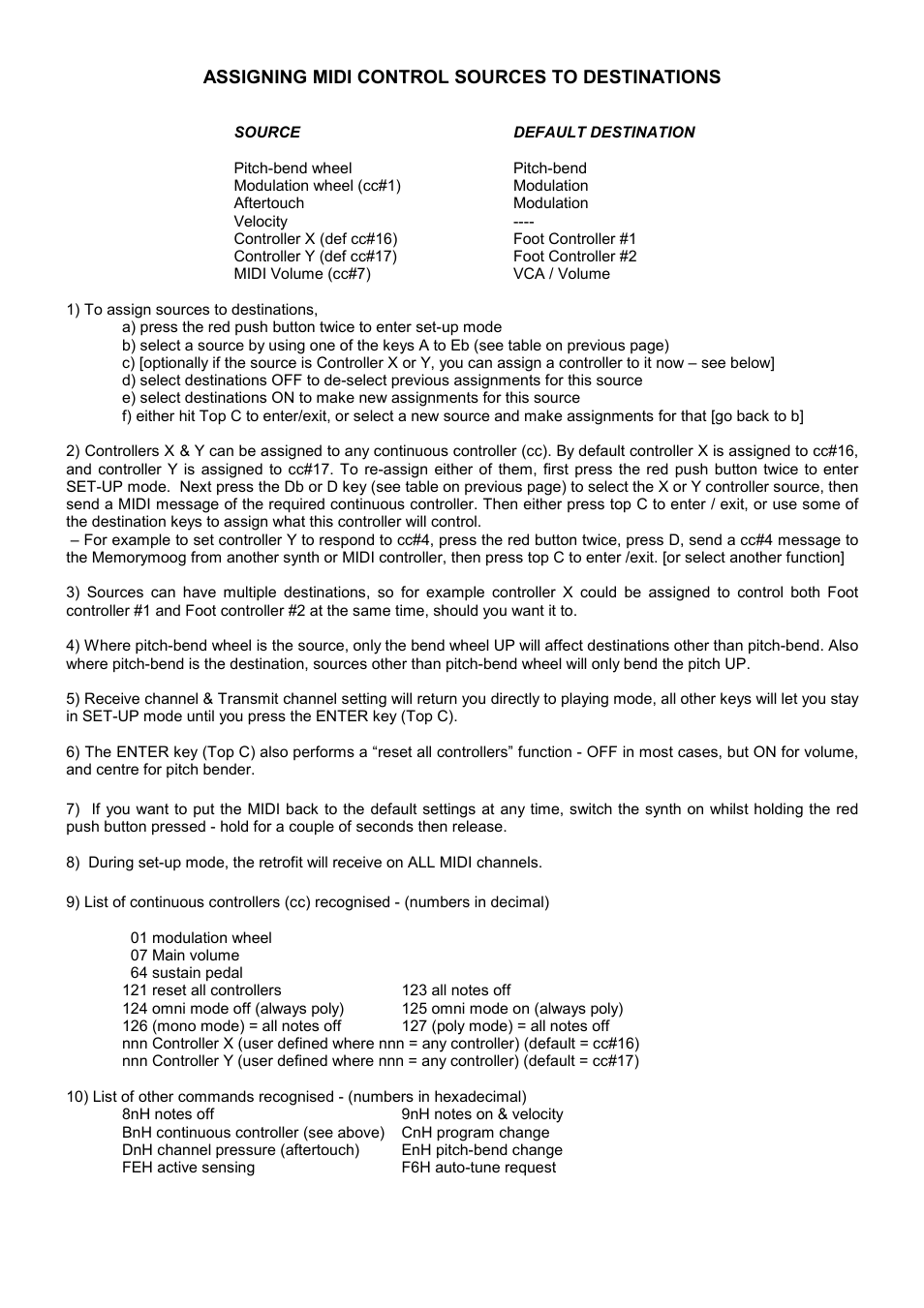 Assigning midi control sources to destinations | Kenton Memorymoog (after June 06) User Manual | Page 3 / 4