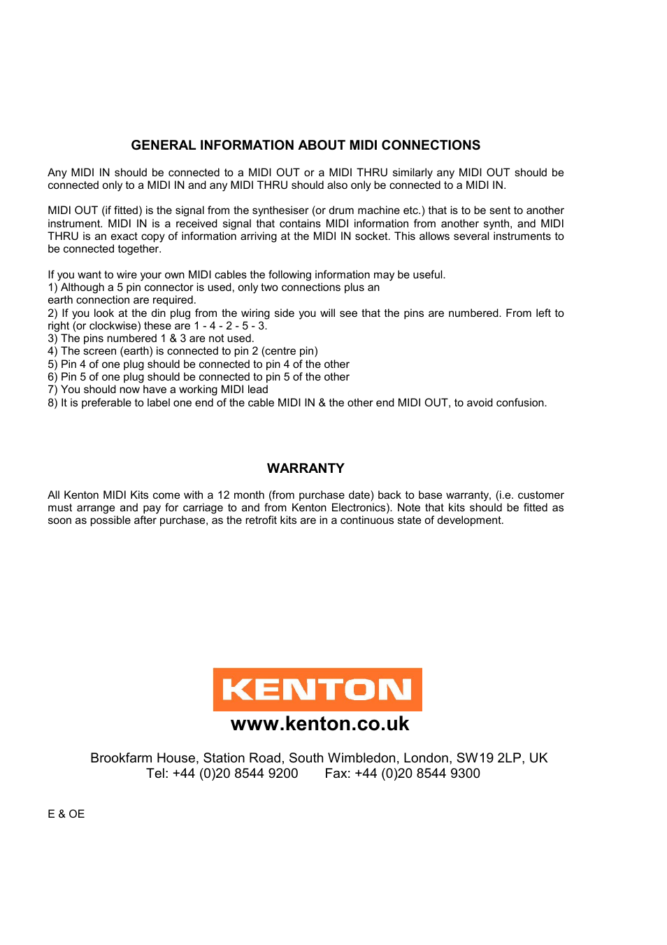 Kenton OSCar User Manual | Page 4 / 4