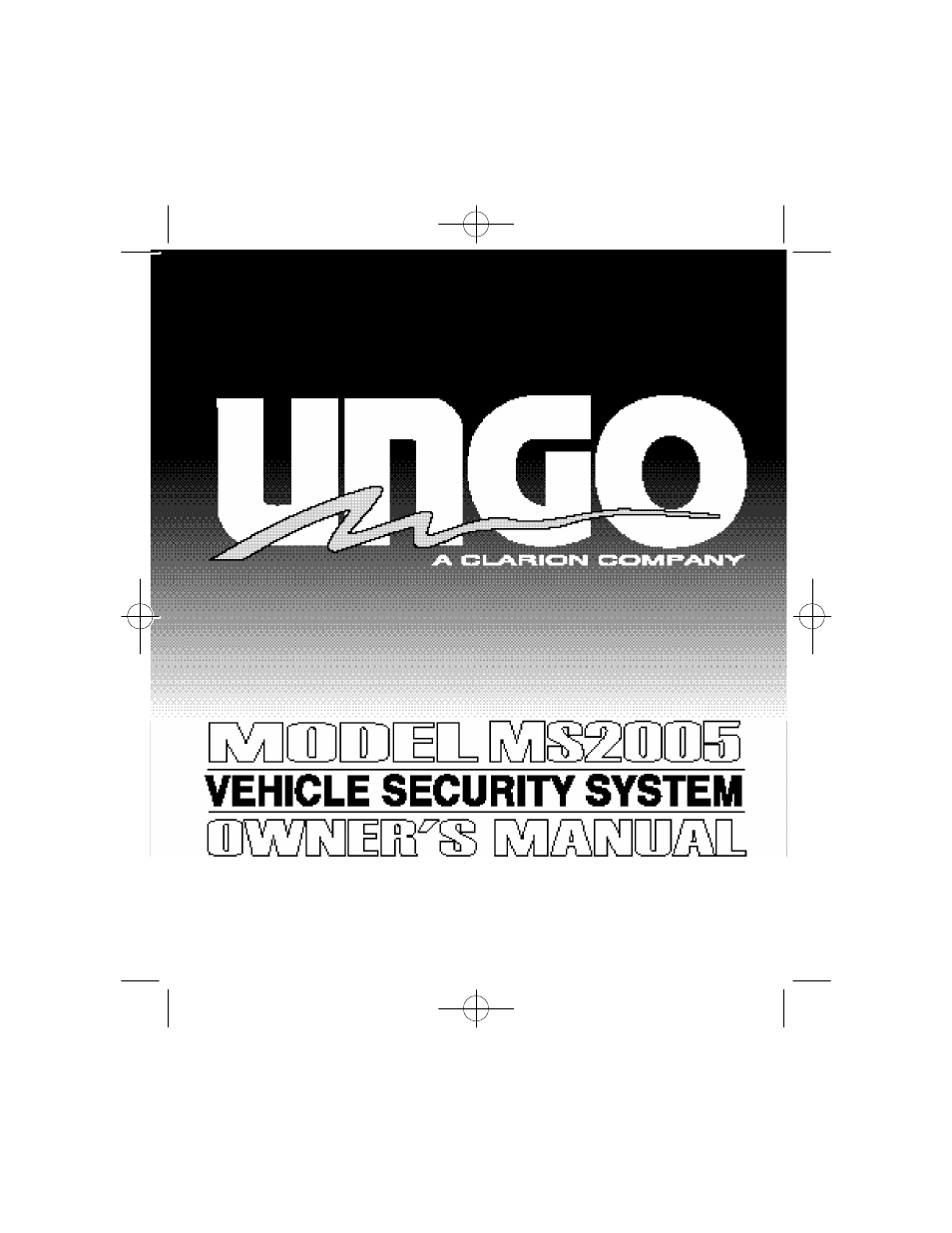 Clarion UNGO SYSTEM MS2005 User Manual | 20 pages