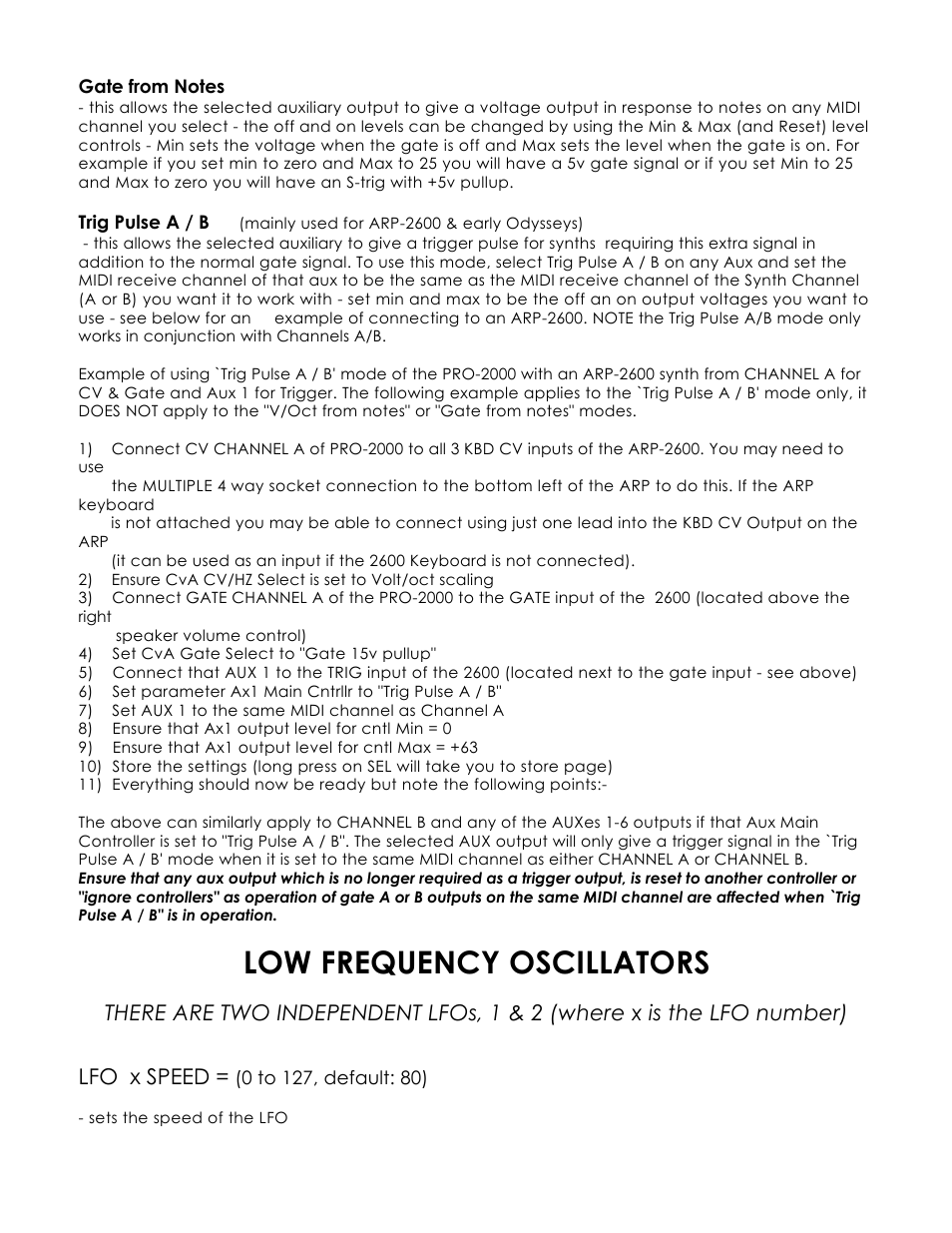 Low frequency oscillators | Kenton Pro-2000 mk1 User Manual | Page 12 / 22