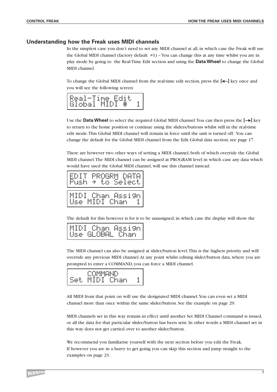 Kenton Control Freak all versions User Manual | Page 11 / 59