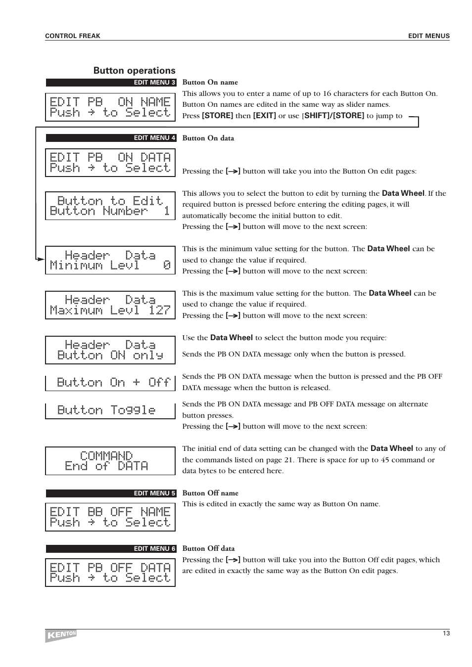 Kenton Control Freak all versions User Manual | Page 17 / 59