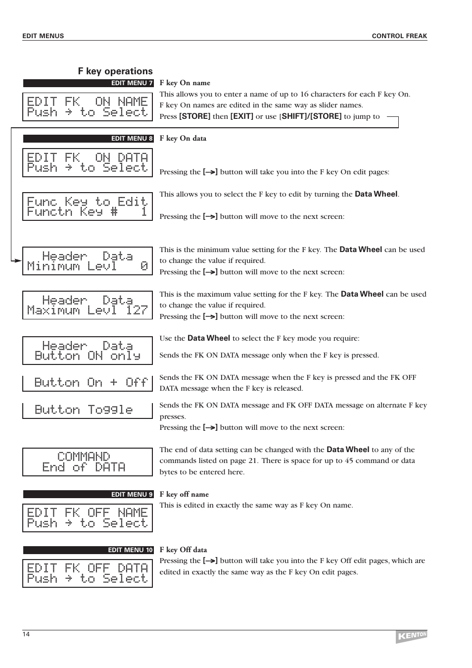 Kenton Control Freak all versions User Manual | Page 18 / 59