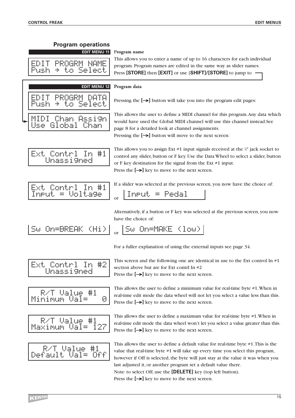 Kenton Control Freak all versions User Manual | Page 19 / 59