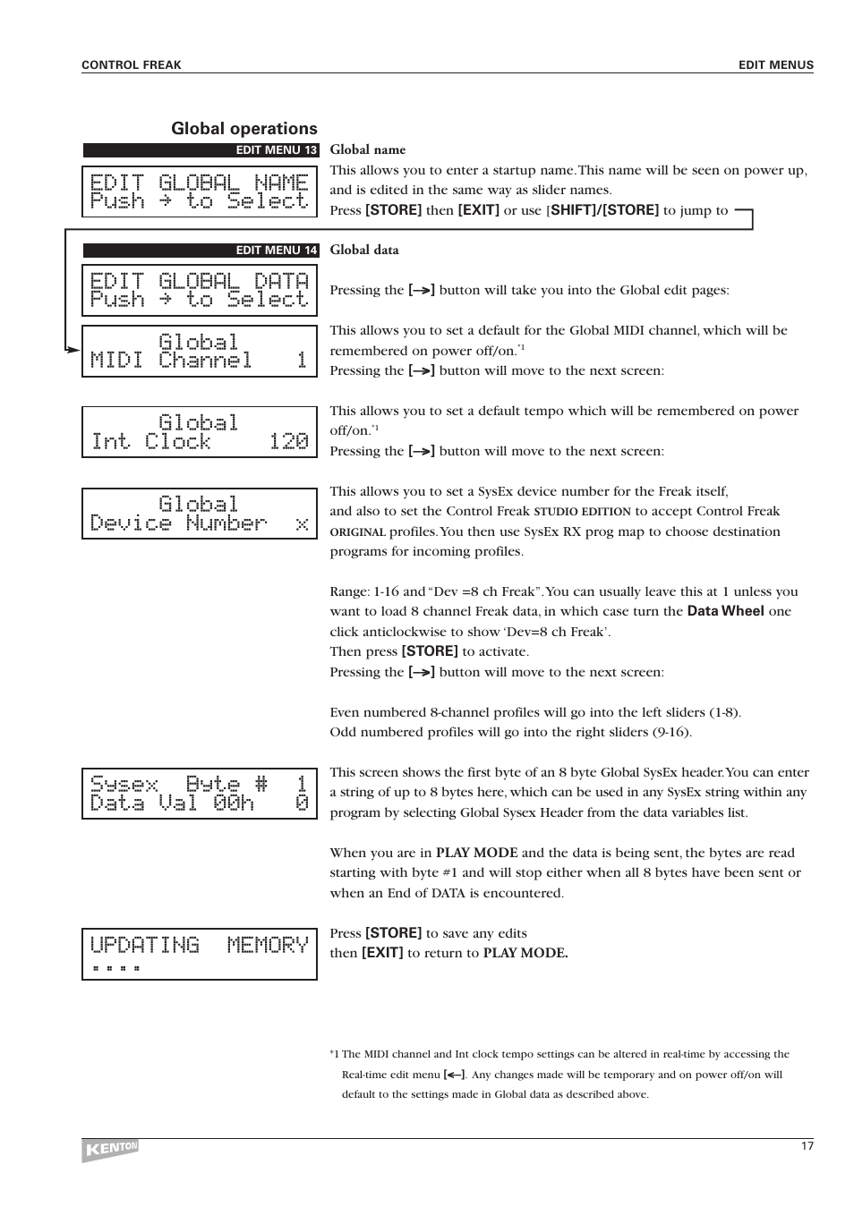 Kenton Control Freak all versions User Manual | Page 21 / 59