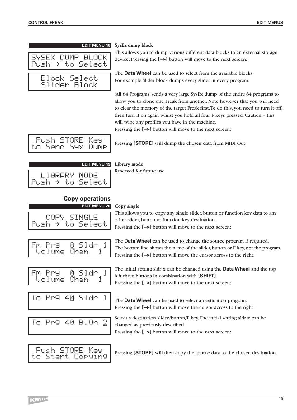 Kenton Control Freak all versions User Manual | Page 23 / 59