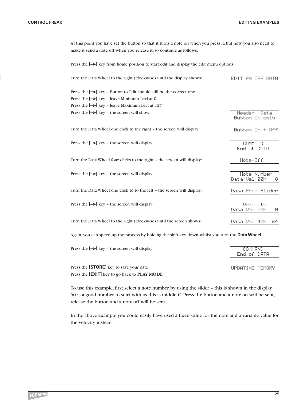 Kenton Control Freak all versions User Manual | Page 29 / 59