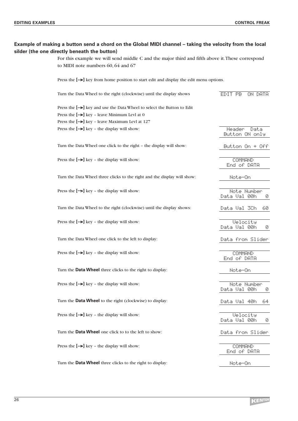 Kenton Control Freak all versions User Manual | Page 30 / 59