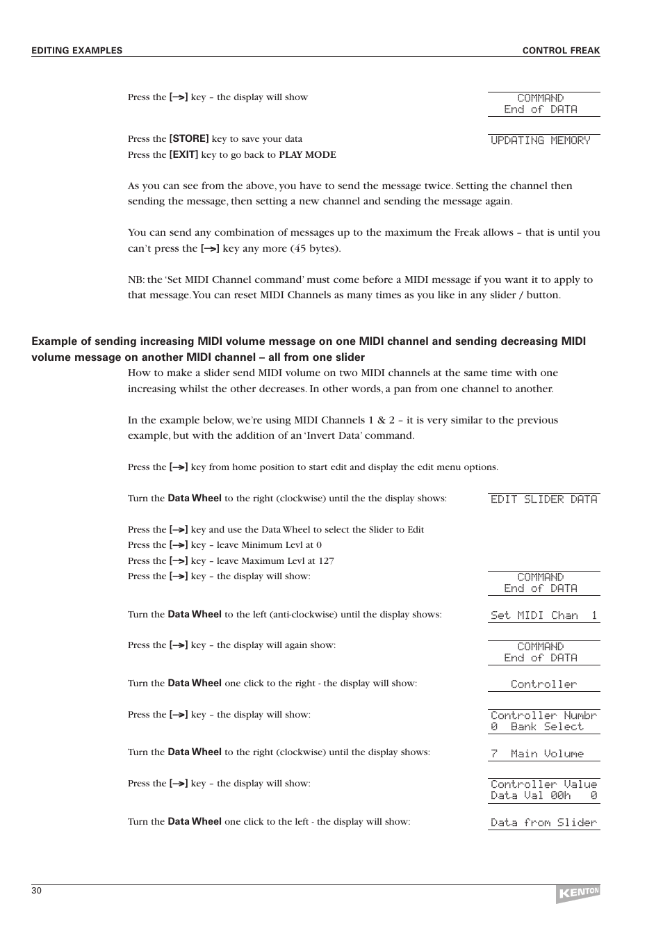 Kenton Control Freak all versions User Manual | Page 34 / 59