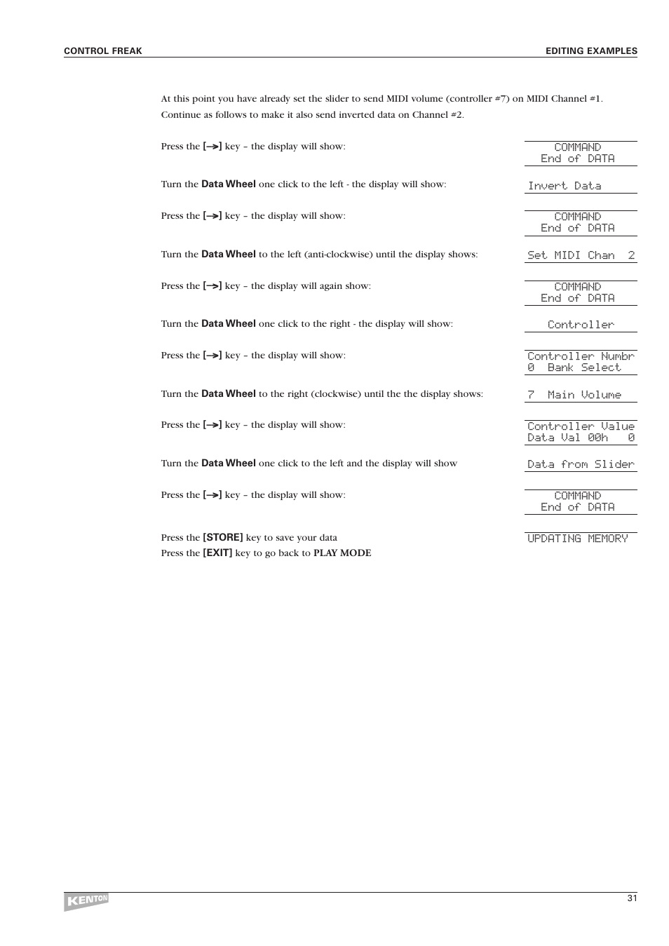 Kenton Control Freak all versions User Manual | Page 35 / 59