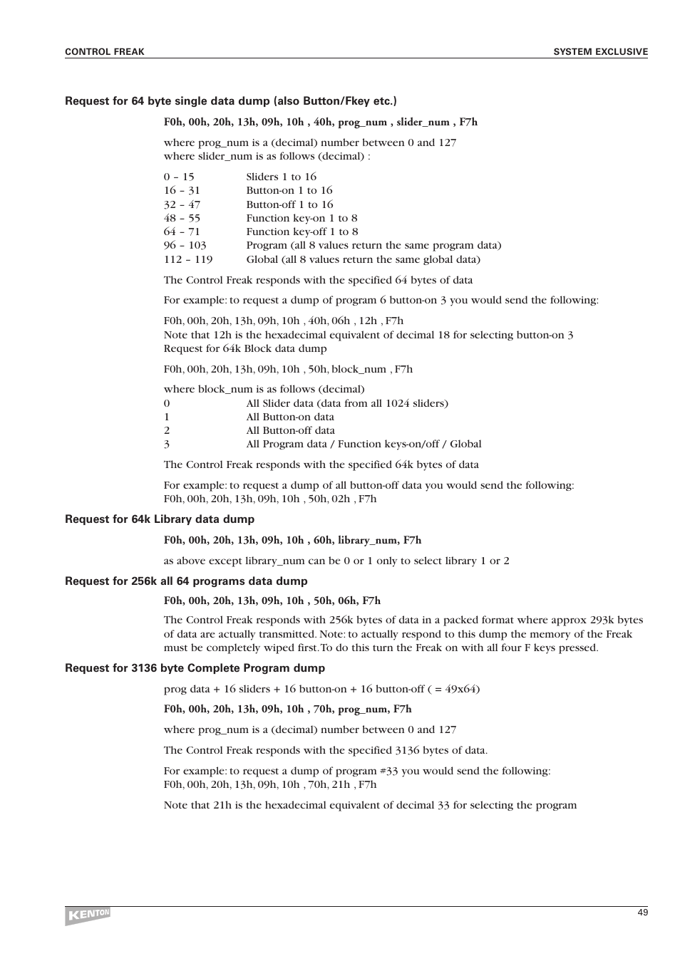 Kenton Control Freak all versions User Manual | Page 53 / 59