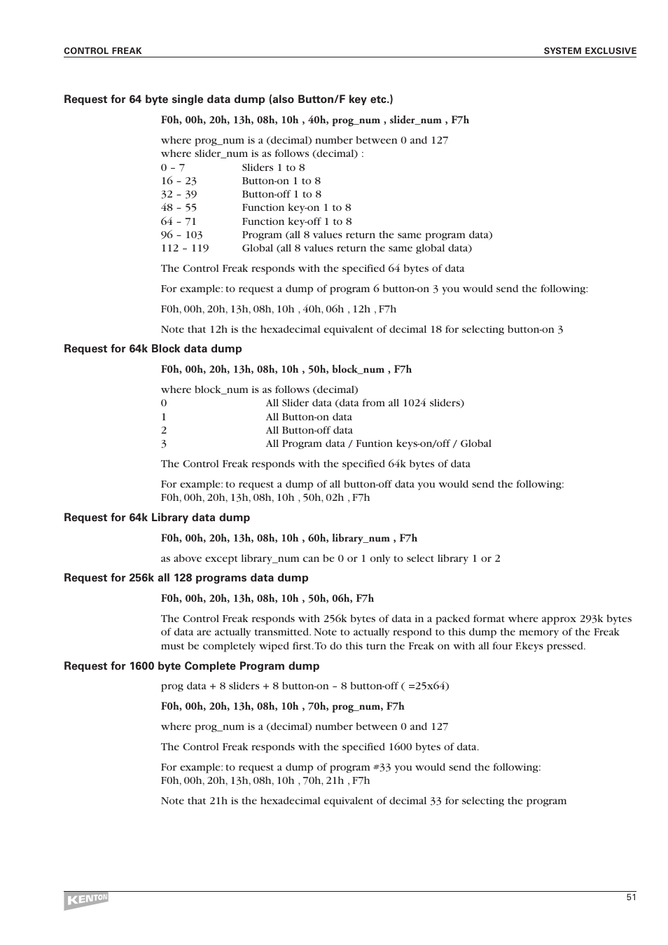 Kenton Control Freak all versions User Manual | Page 55 / 59