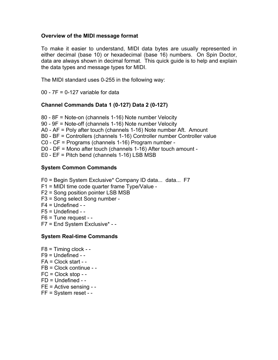Kenton Spin Doctor User Manual | Page 18 / 20