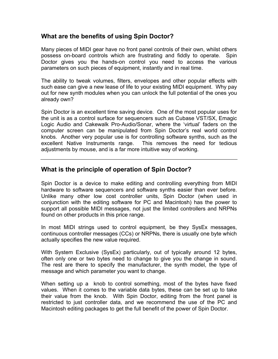 Kenton Spin Doctor User Manual | Page 4 / 20