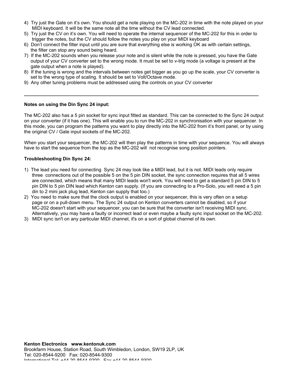 Kenton MC 202 4 Socket Kit User Manual | Page 2 / 2