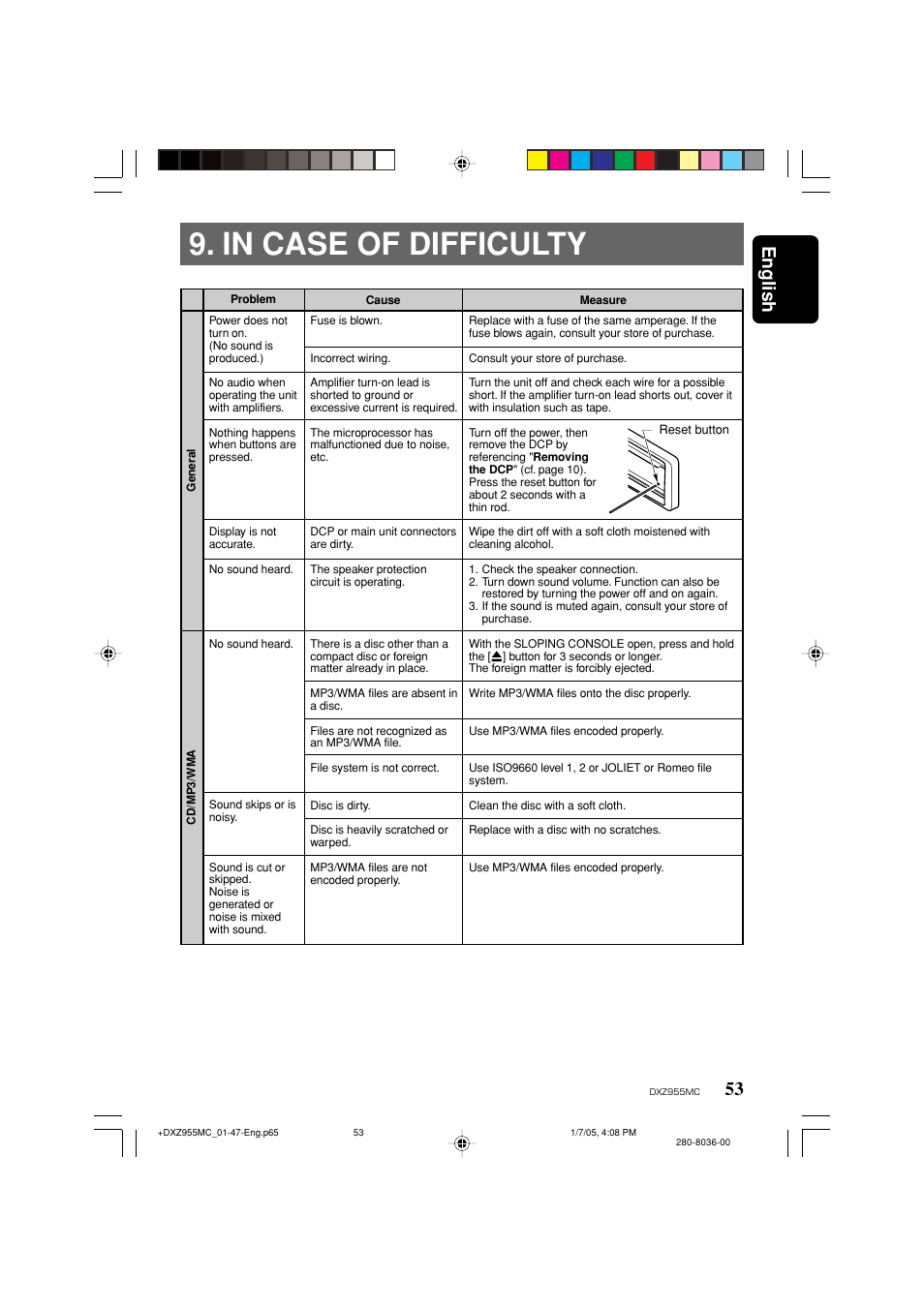 English | Clarion DXZ955MC User Manual | Page 53 / 58