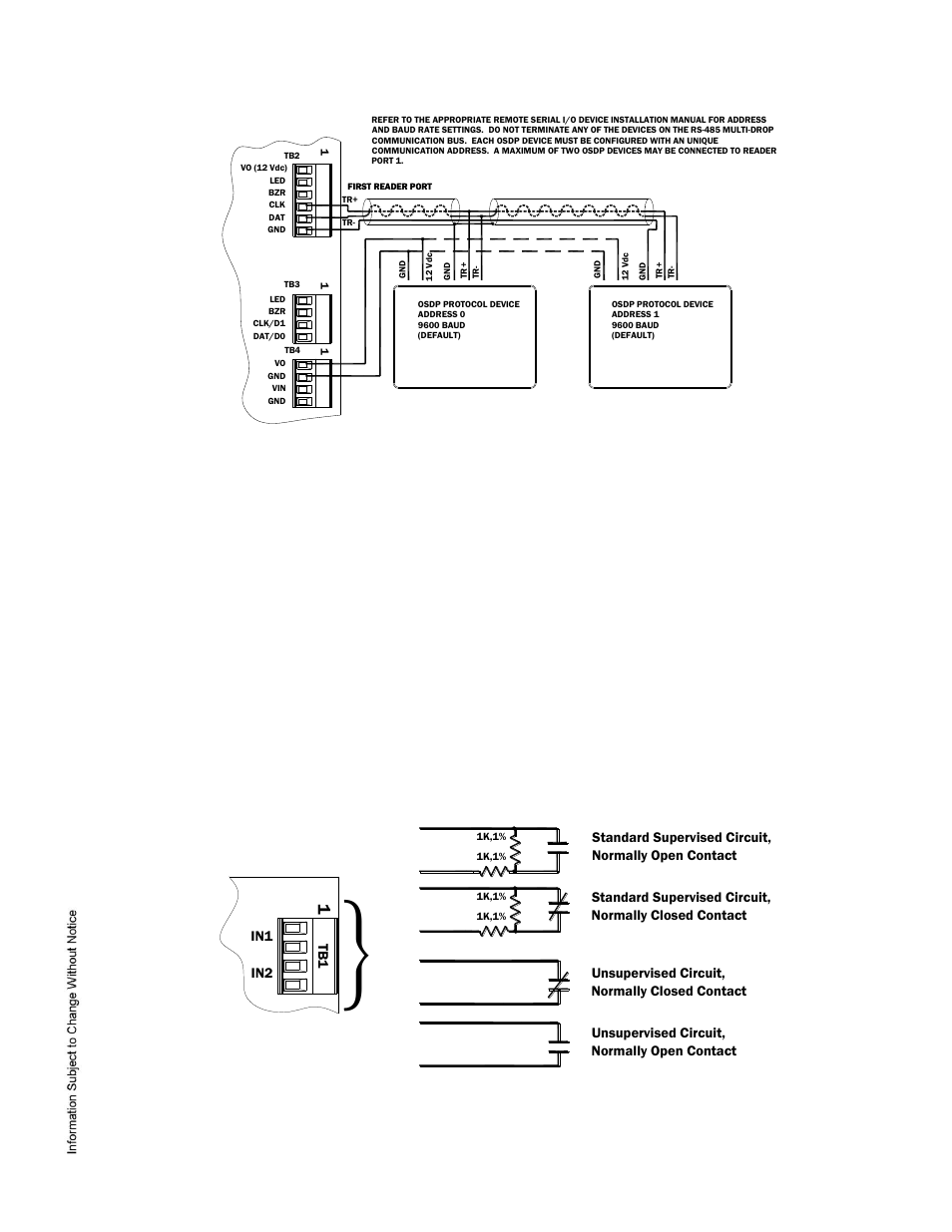 Input circuit wiring | Keri Systems EP1501 User Manual | Page 6 / 11