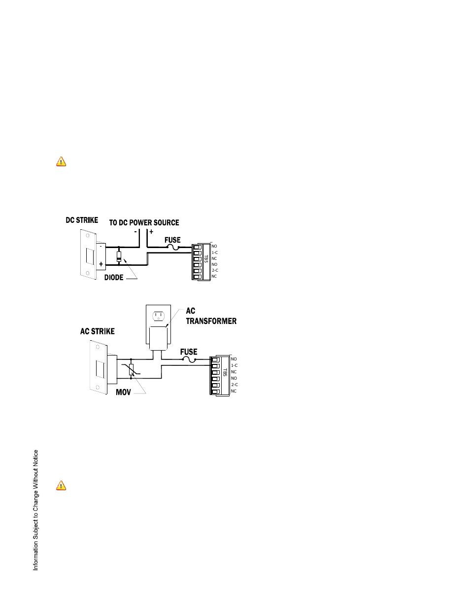 Relay circuit wiring | Keri Systems EP1501 User Manual | Page 7 / 11