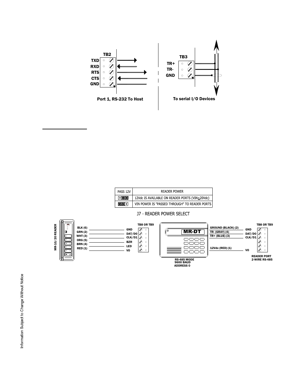 Communication wiring (continued), Reader wiring, Input circuit wiring | Keri Systems EP1502 User Manual | Page 4 / 8