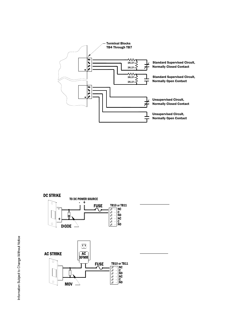 Input circuit wiring (continued), Relay circuit wiring | Keri Systems EP1502 User Manual | Page 5 / 8