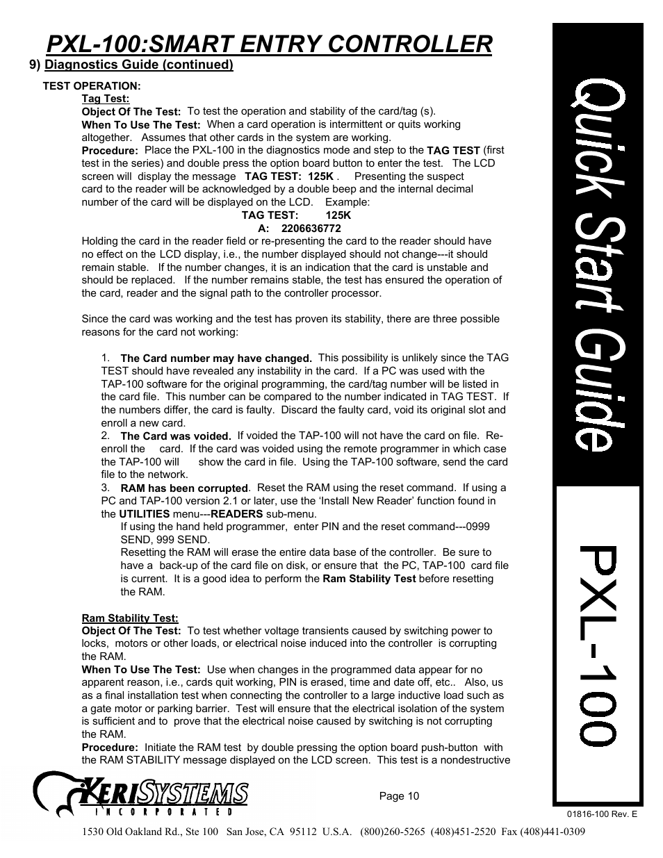 Pxl-100:smart entry controller | Keri Systems PXL-100 User Manual | Page 10 / 14