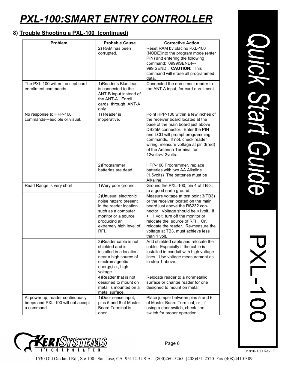 Pxl-100:smart entry controller | Keri Systems PXL-100 User Manual | Page 6 / 14
