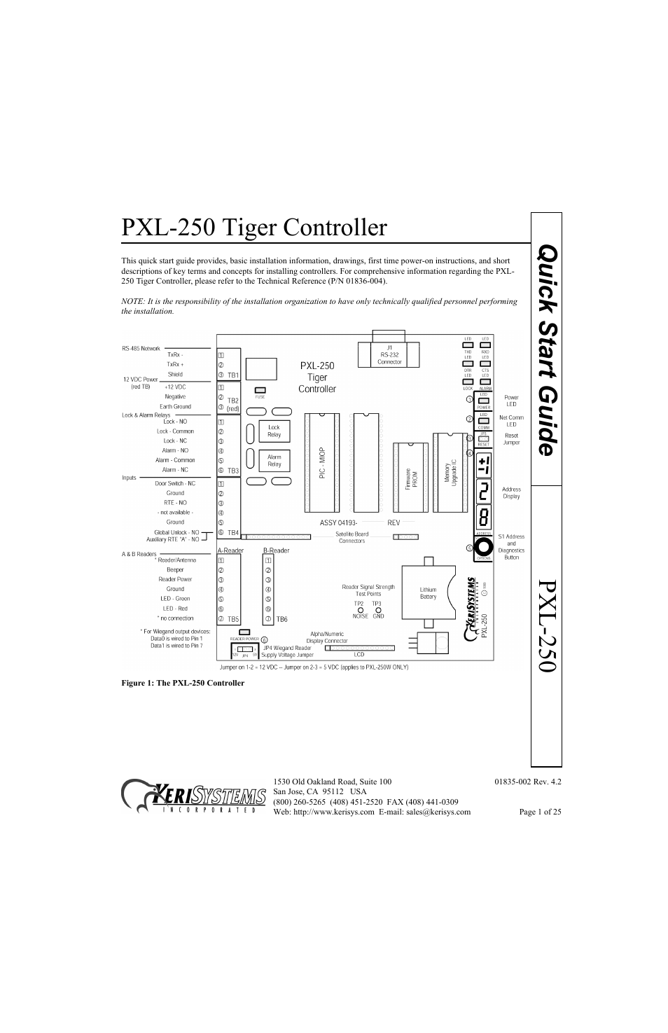 Keri Systems PXL-250 Quick Start User Manual | 25 pages