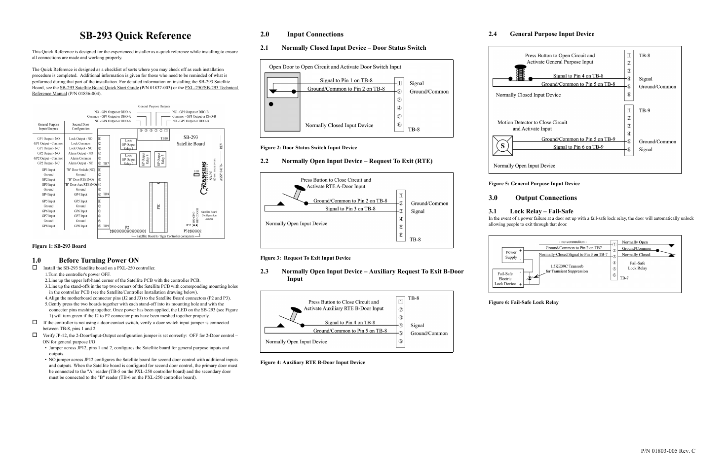 Keri Systems SB-293 Quick Reference User Manual | 2 pages